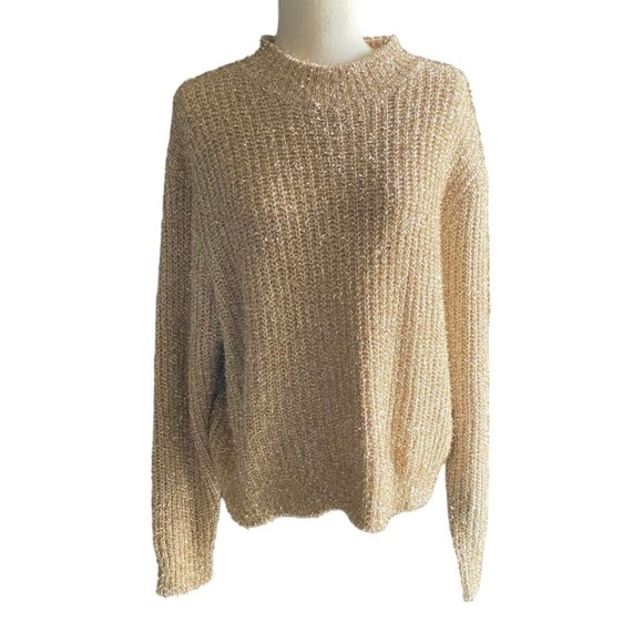 HYFVE-GOLD SHIMMER SWEATER -SIZE MEDIUM - Picture 1 of 8
